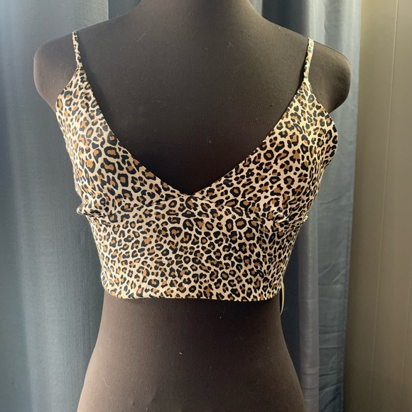 Leopard Print bustier cropped tank - Picture 4 of 5